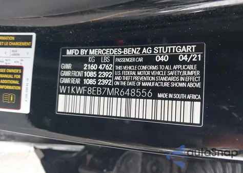 2021 Mercedes-Benz C 300 4Matic из США, поврежденный, VIN W1KWF8EB7MR648556